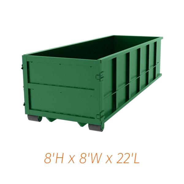 you may order as many 40-yard dumpsters as you need for your project